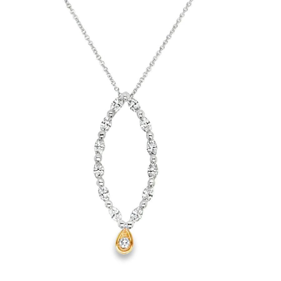 Argyle Diamond Pendant in 18k white & Rose gold