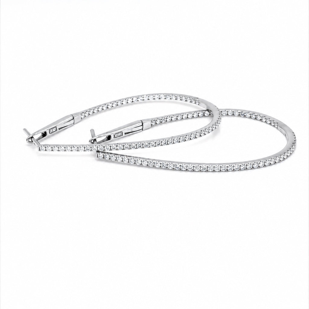 White Gold Diamond Hoop Earrings - ForeverJewels Design Studio 8