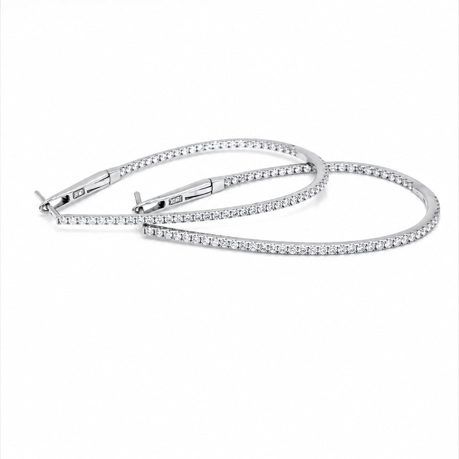 White Gold Diamond Hoop Earrings - ForeverJewels Design Studio 8