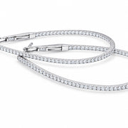 White Gold Oval Diamond Hoop Earrings - ForeverJewels Design Studio 8
