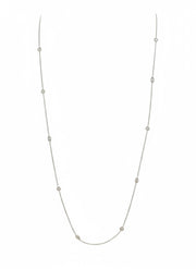 White gold Necklace with round and marquise cut diamonds