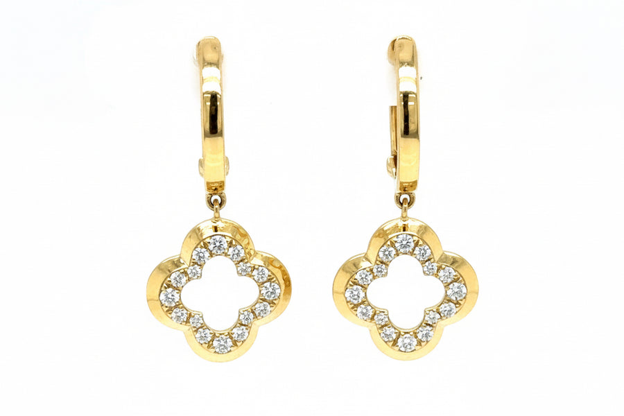 Diamond clover earrings