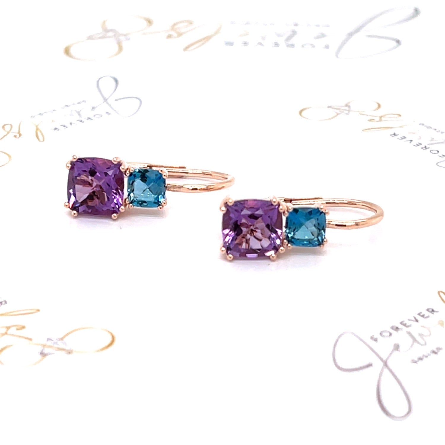 Amethyst and London Blue Topaz Earrings - ForeverJewels Design Studio 8