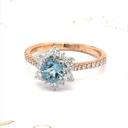 Aquamarine and Diamond Halo Ring - ForeverJewels Design Studio 8