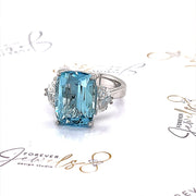 Aquamarine and Diamond Trilogy Engagement Ring - ForeverJewels Design Studio 8