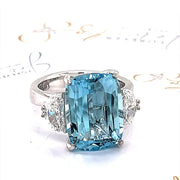 Aquamarine and Diamond Trilogy Engagement Ring - ForeverJewels Design Studio 8