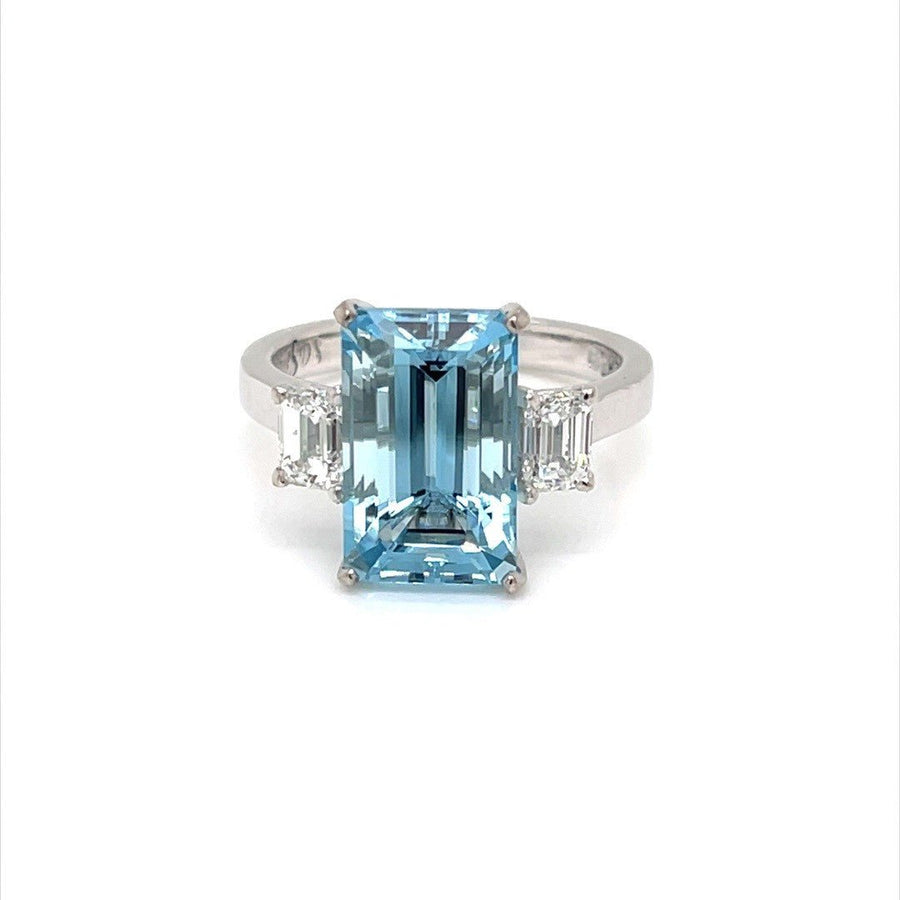 Aquamarine and Diamond Trilogy Ring - ForeverJewels Design Studio 8