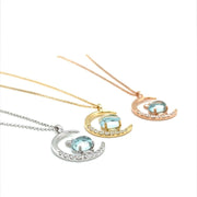 Aquamarine and Diamond yellow gold Bunny Necklace - ForeverJewels Design Studio 8