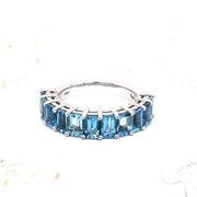 Aquamarine and White Gold Half Eternity Ring - ForeverJewels Design Studio 8