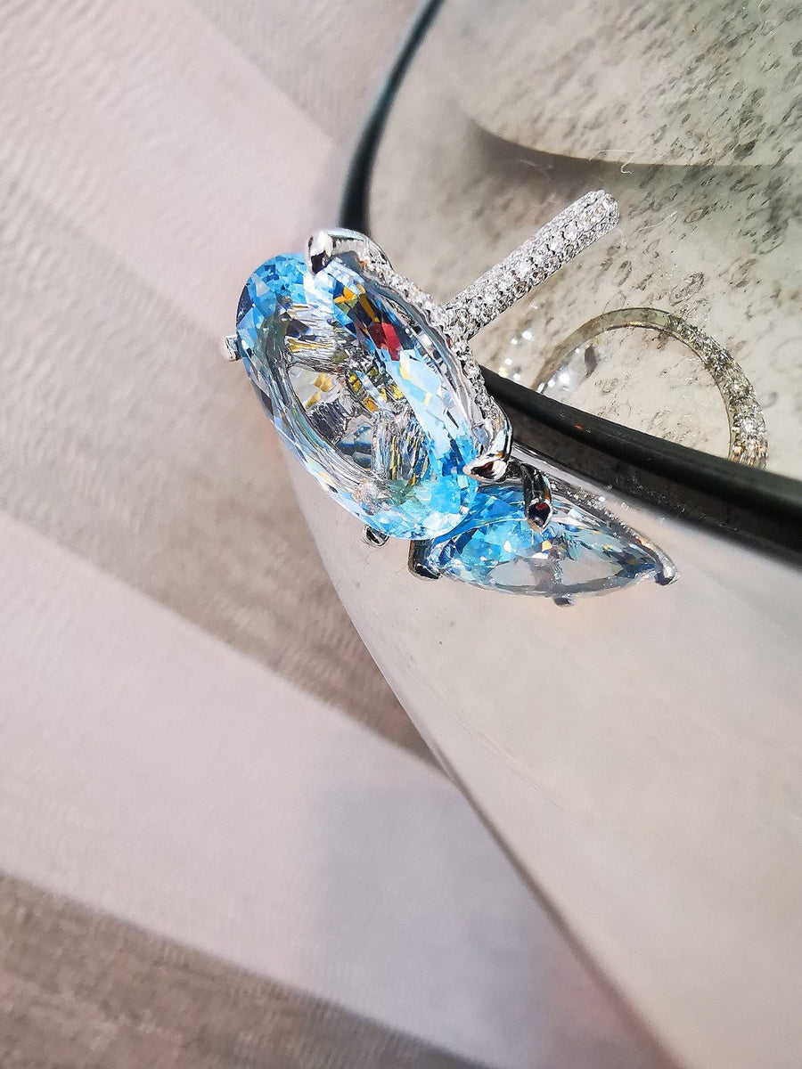 Aquamarine Diamond Ring - ForeverJewels Design Studio 8