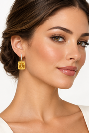 Bee Diamond Huggie Earrings in 18k yellow gold