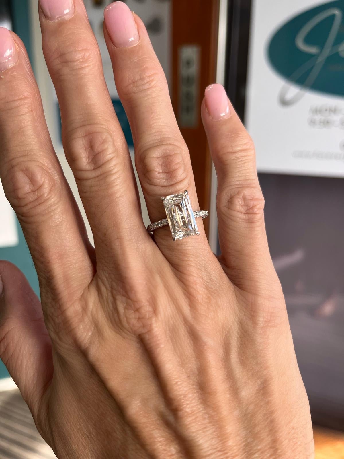 Bella Engagement Ring lab Diamond 6.03 ct - ForeverJewels Design Studio 8