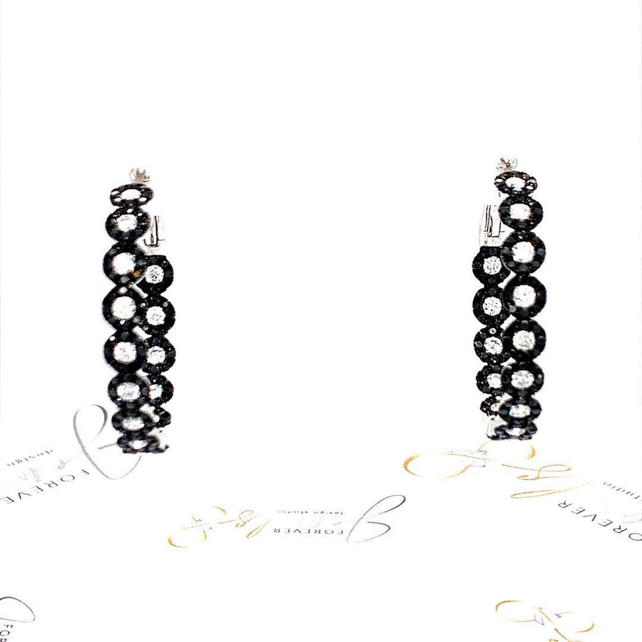 Black and white diamond Hoops - ForeverJewels Design Studio 8