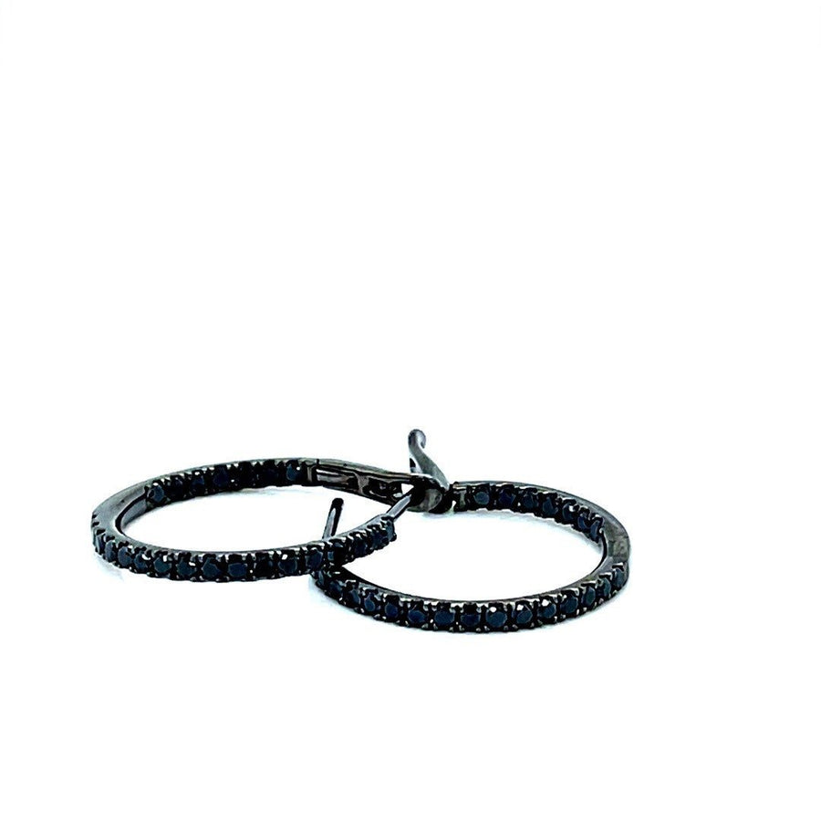 Black Diamond Small Hoop Earrings - ForeverJewels Design Studio 8