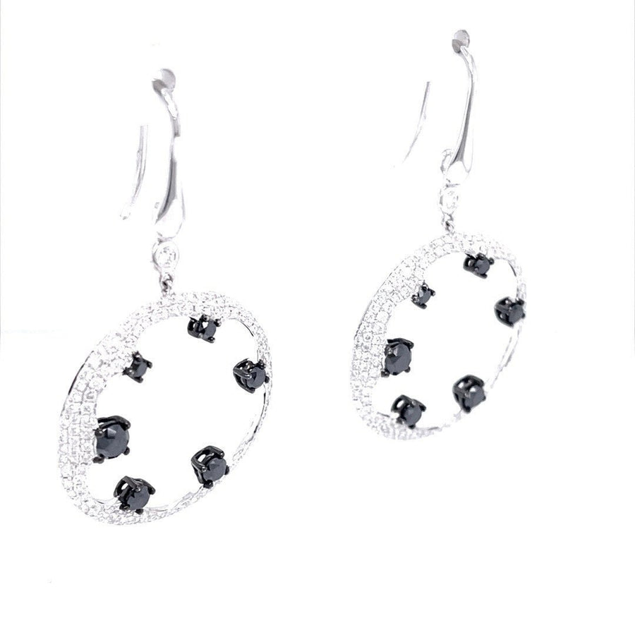 Black & White Diamond Dangle Earrings - ForeverJewels Design Studio 8