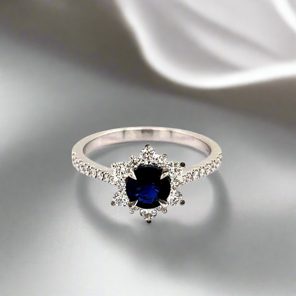 Blue Ceylon Sapphire Diamond Ring - ForeverJewels Design Studio 8