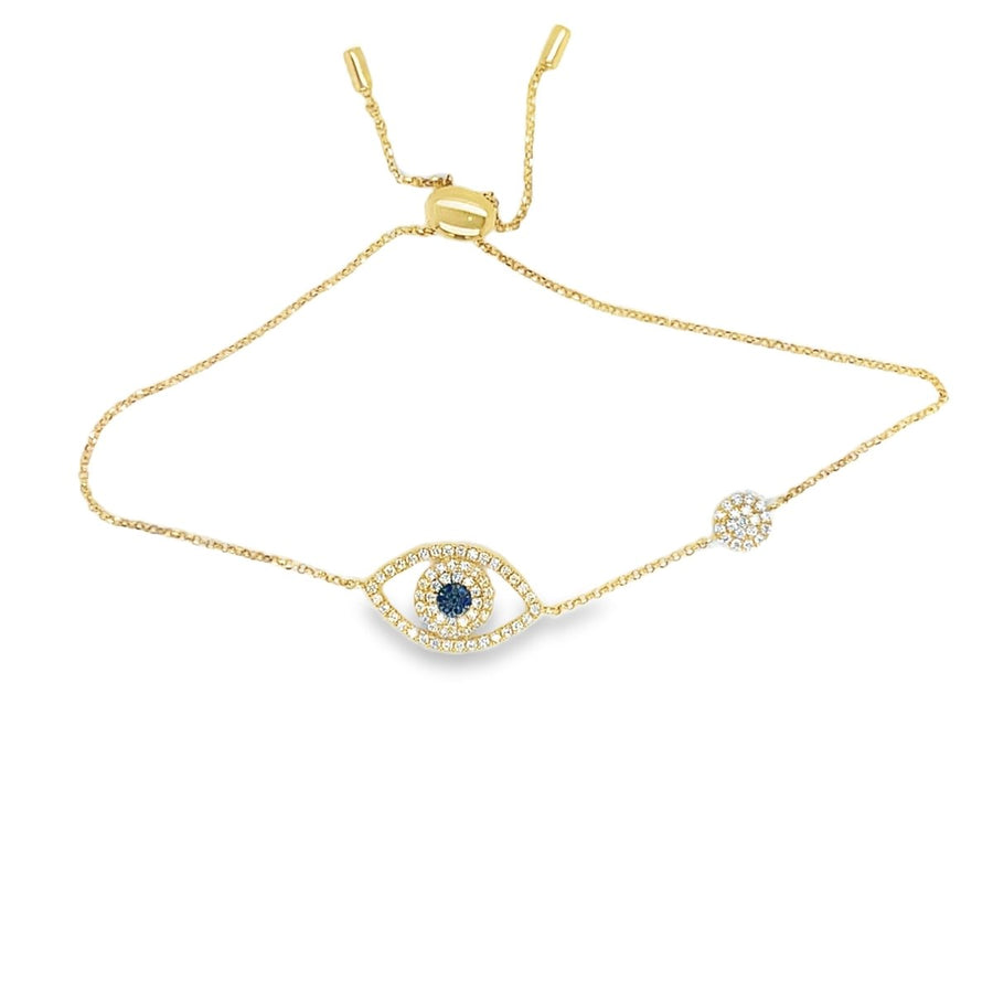 Blue eye diamond and blue sapphire yellow gold bracelet - ForeverJewels Design Studio 8