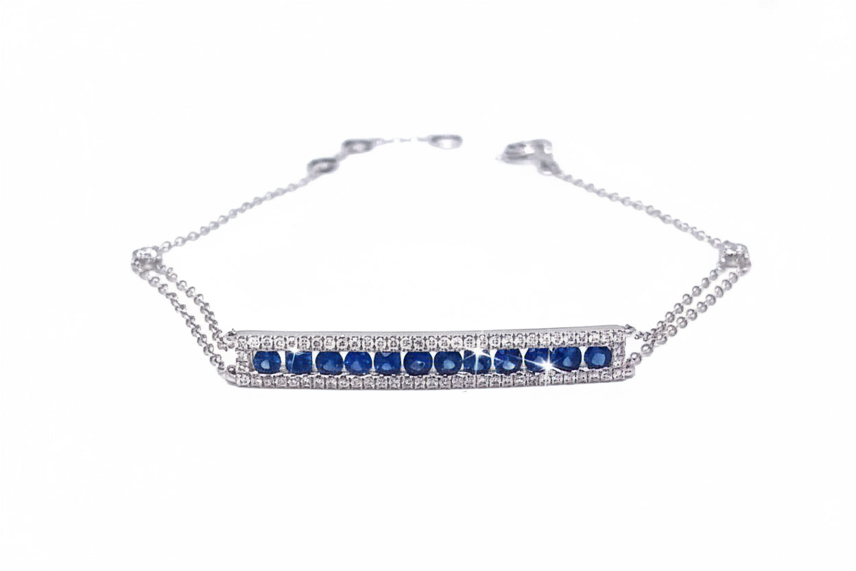 Blue Sapphire diamond bracelet - ForeverJewels Design Studio 8