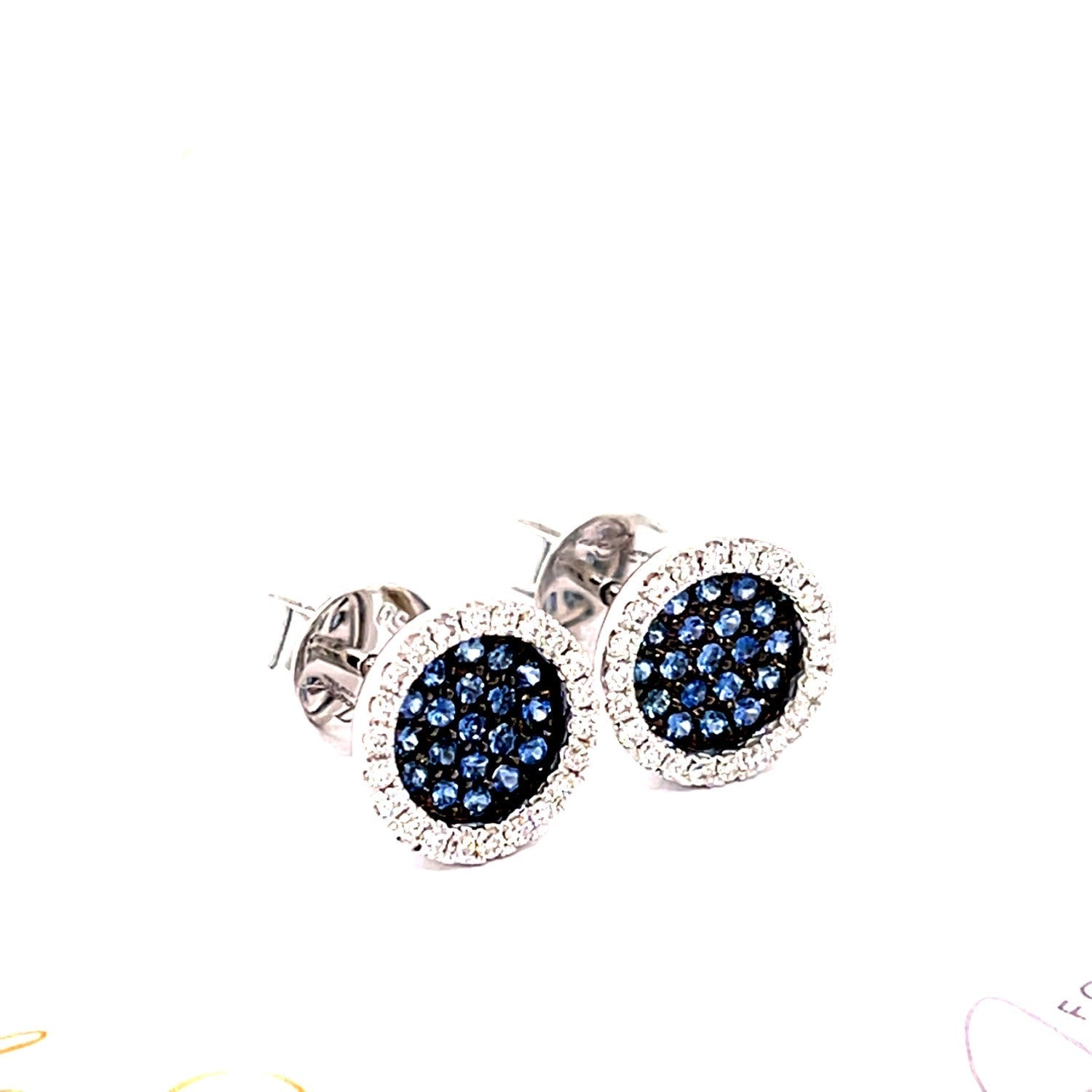 Blue Sapphire Diamond Studs - ForeverJewels Design Studio 8