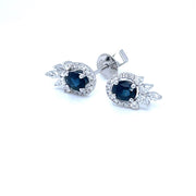 Blue Sapphires and Diamond studs Earrings - ForeverJewels Design Studio 8