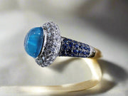 Bold Blue Sapphire and Topaz Diamond Ring - ForeverJewels Design Studio 8