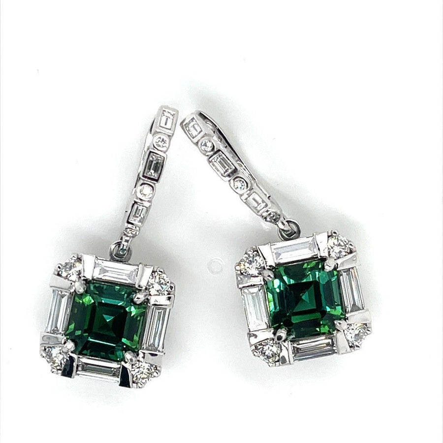 Chrome Green Tourmaline and Diamonds Earrings - ForeverJewels Design Studio 8