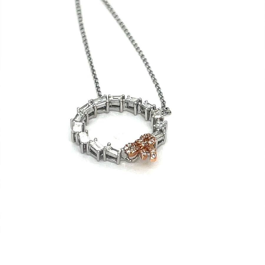 Circle Diamond pendant with Diamond Ribbon - ForeverJewels Design Studio 8