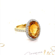 Citrine and Diamonds Halo Ring - ForeverJewels Design Studio 8