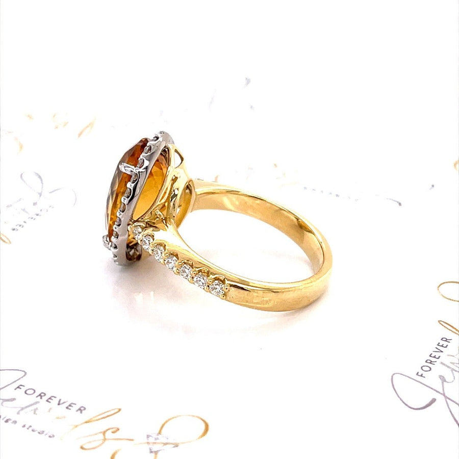 Citrine and Diamonds Halo Ring - ForeverJewels Design Studio 8