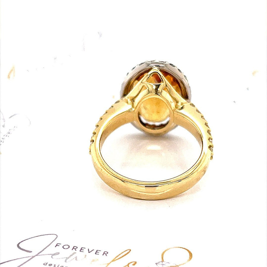 Citrine and Diamonds Halo Ring - ForeverJewels Design Studio 8