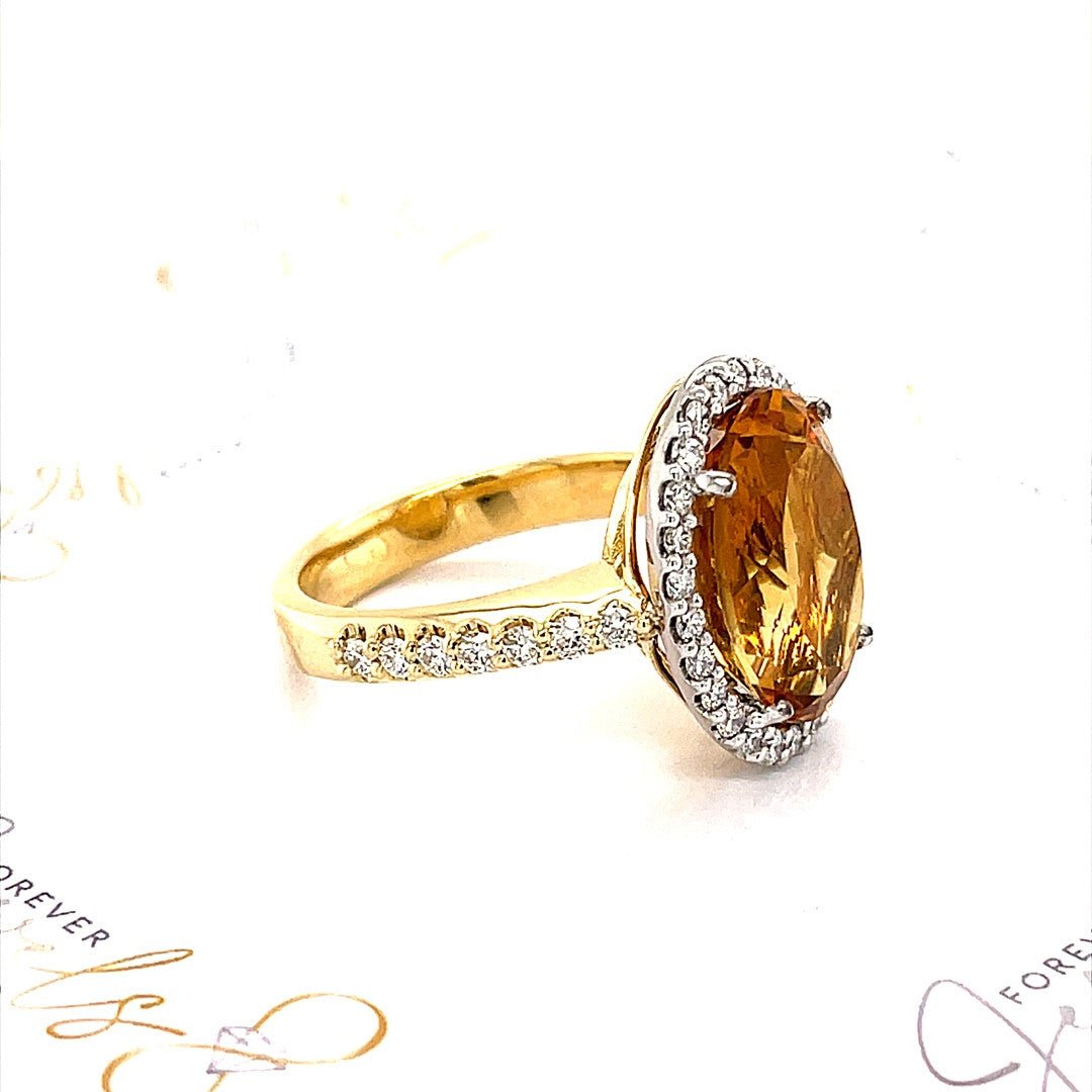 Citrine and Diamonds Halo Ring - ForeverJewels Design Studio 8