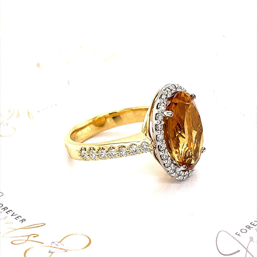 Citrine and Diamonds Halo Ring - ForeverJewels Design Studio 8