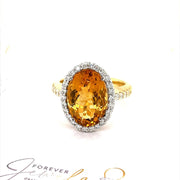 Citrine and Diamonds Halo Ring - ForeverJewels Design Studio 8