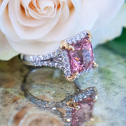 Cushion cut pink tourmaline and diamonds Ring - ForeverJewels Design Studio 8