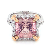 Cushion cut pink tourmaline and diamonds Ring - ForeverJewels Design Studio 8