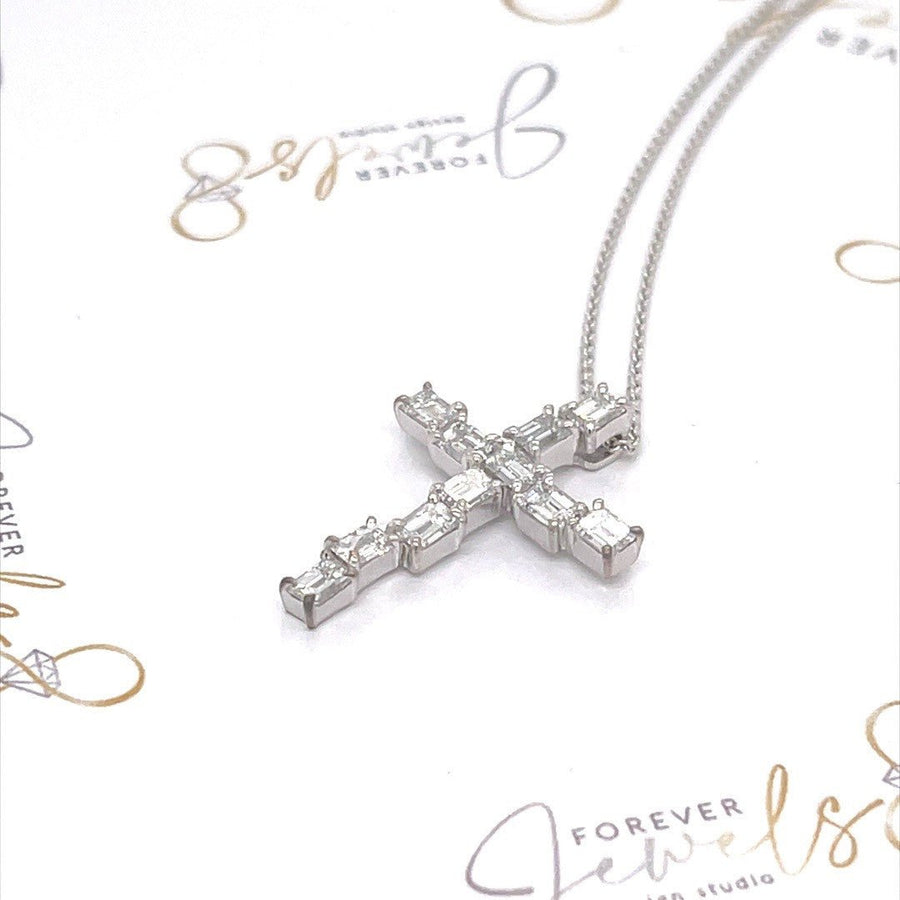 Designer Emerald cut Diamond Cross - ForeverJewels Design Studio 8