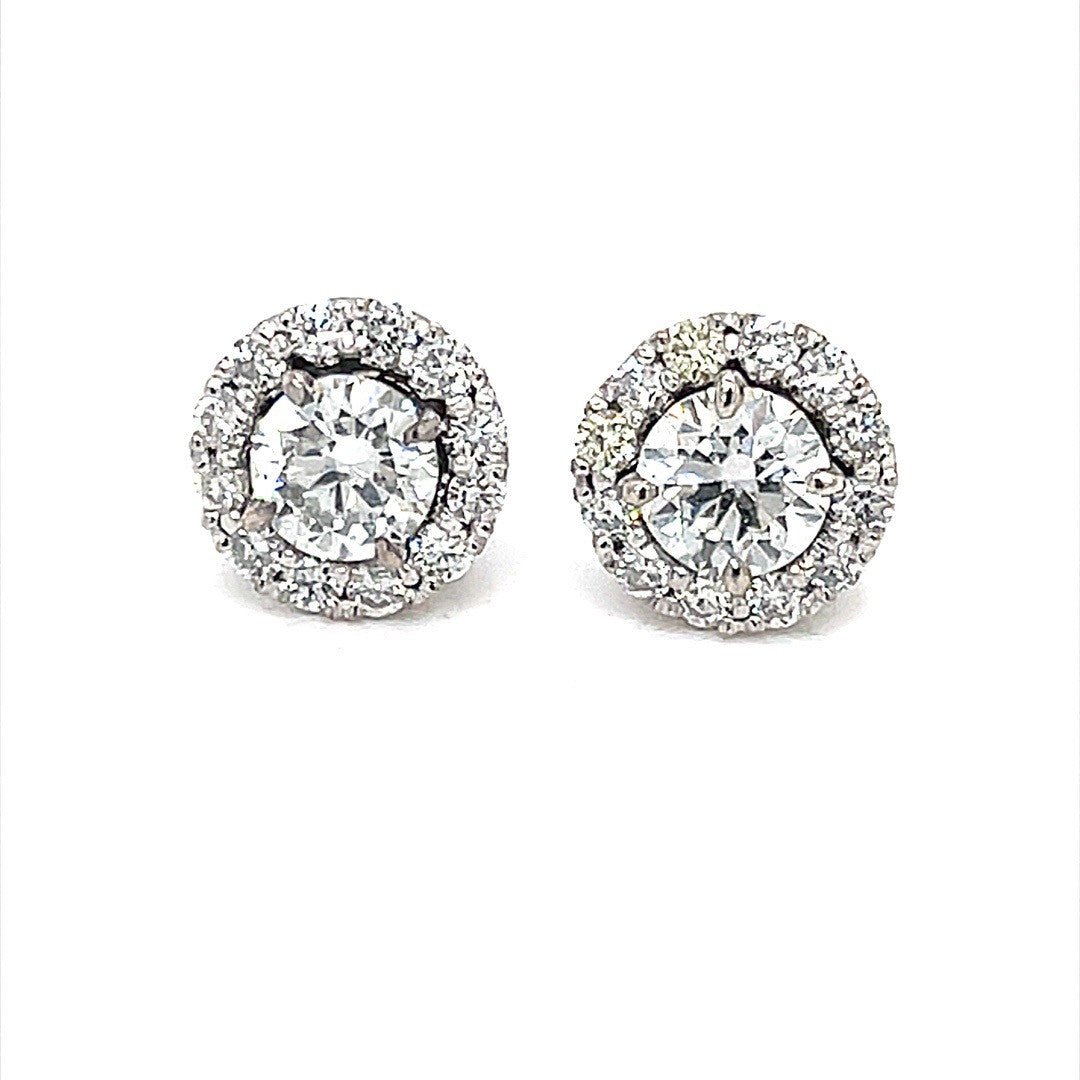 Diamond Halo Earring Studs - ForeverJewels Design Studio 8