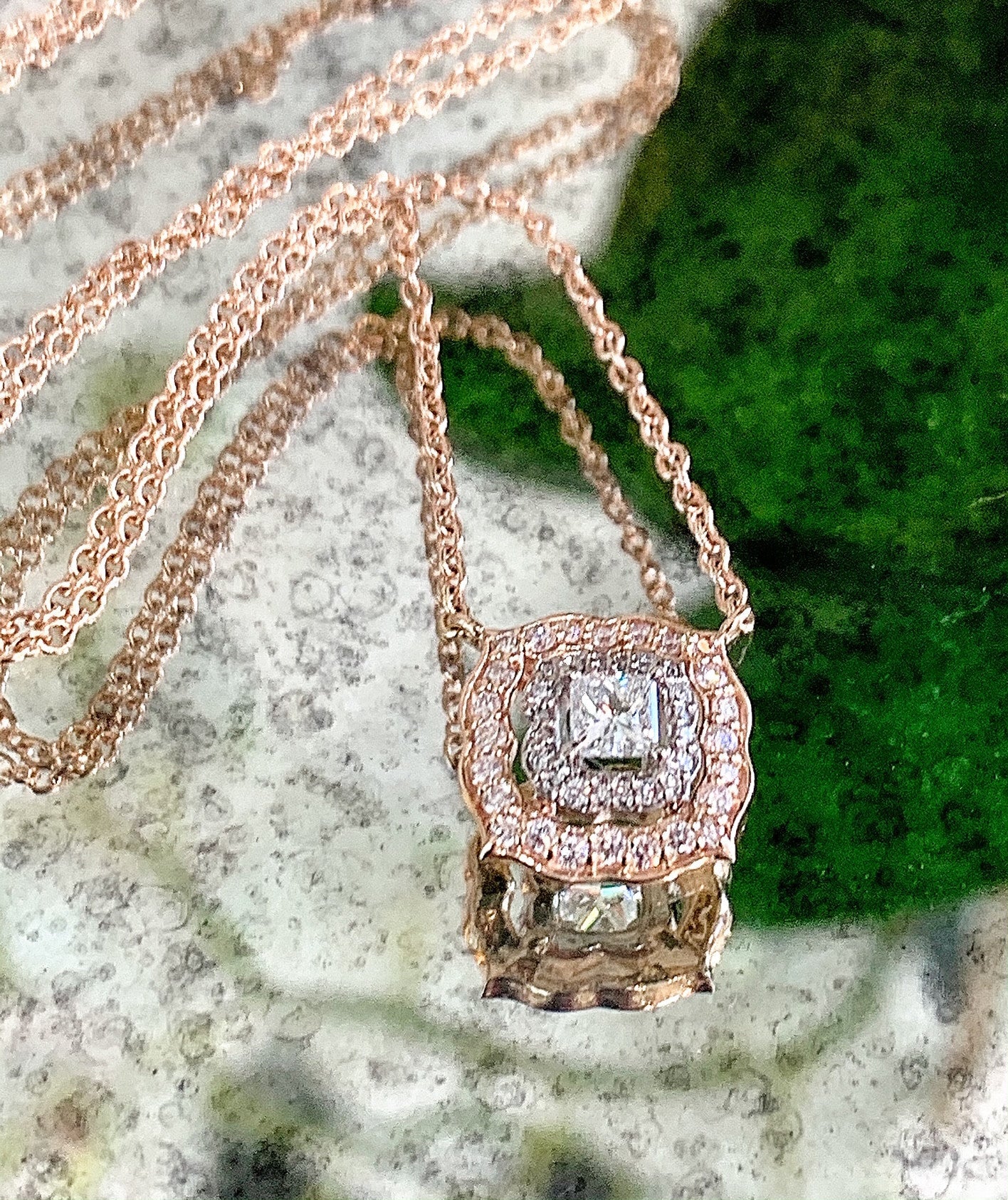 Diamond Halo Rose Gold Pendant - ForeverJewels Design Studio 8