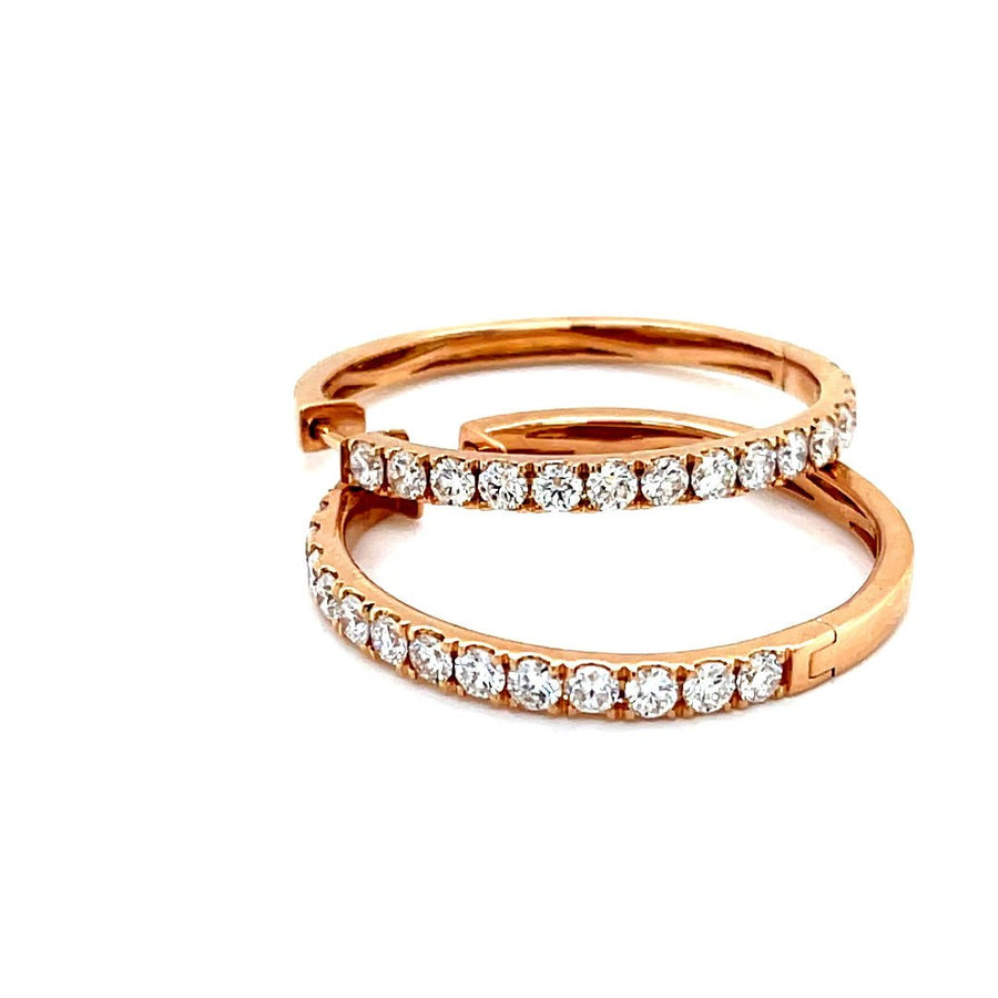 Diamond Hoops in 18k Rose Gold - ForeverJewels Design Studio 8