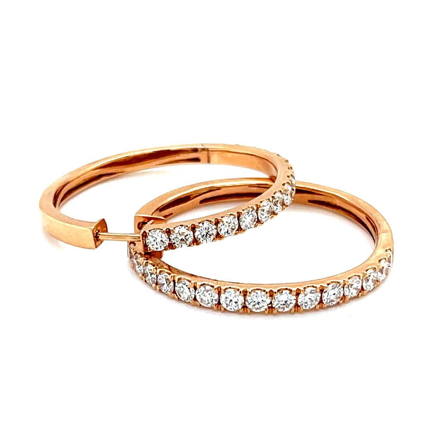 Diamond Hoops in 18k Rose Gold - ForeverJewels Design Studio 8