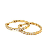 Diamond Oval Yellow Gold Hoops - ForeverJewels Design Studio 8