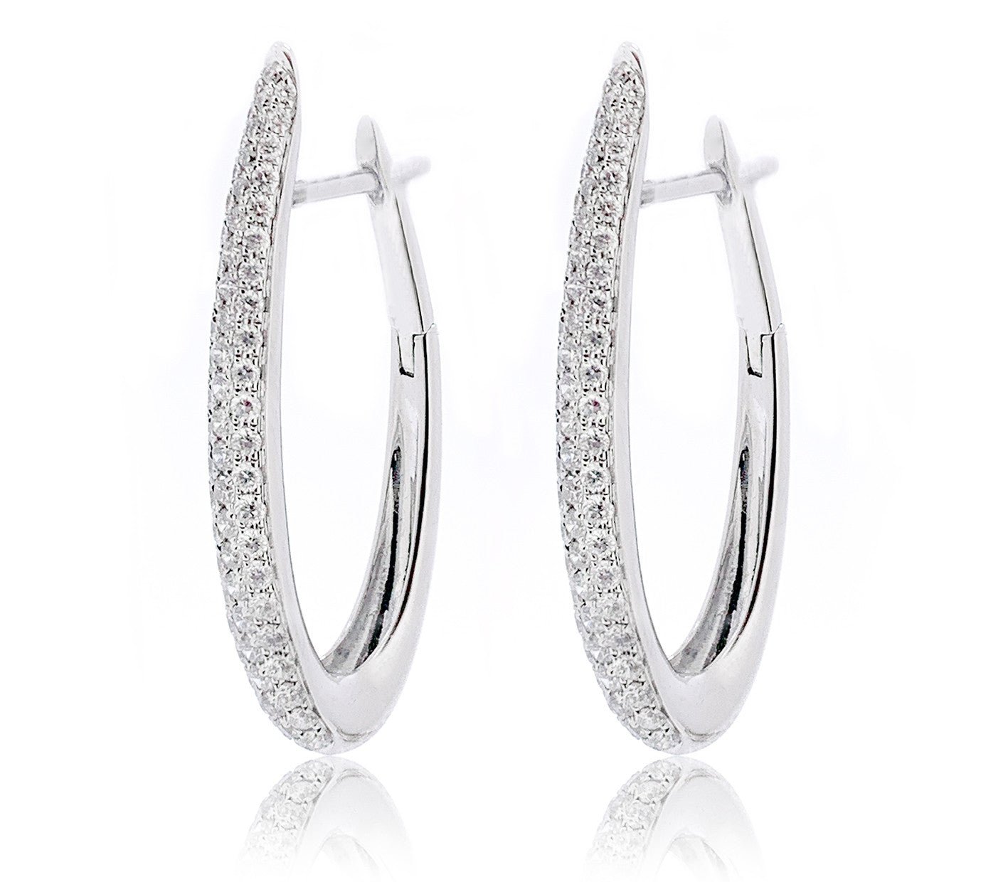 Diamond Pave Hoops in White Gold - ForeverJewels Design Studio 8