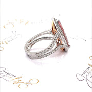 Double Diamond Halo Morganite Ring - ForeverJewels Design Studio 8