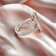 Double Diamond Halo Morganite Ring - ForeverJewels Design Studio 8