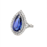 Double diamond Halo Tanzanite Ring - ForeverJewels Design Studio 8