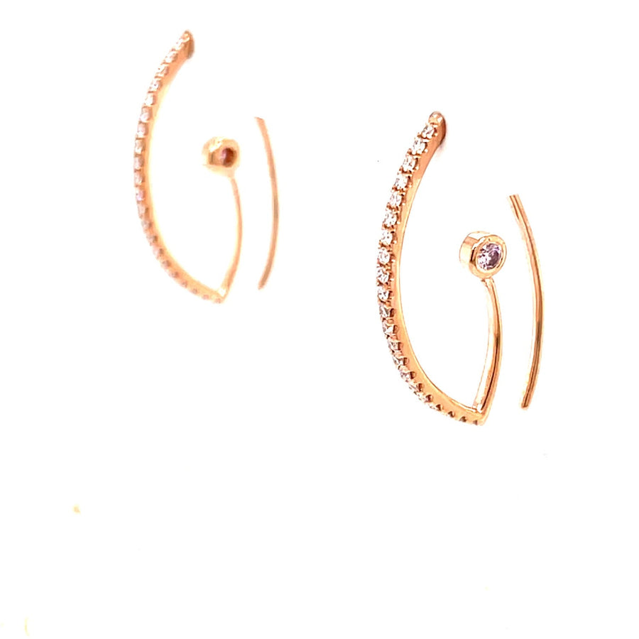 Elegant Pink Diamond Hoop Earrings - ForeverJewels Design Studio 8