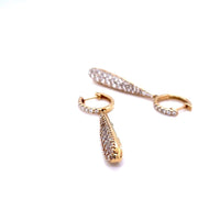 Elongated teardrop Diamond pave Earrings - ForeverJewels Design Studio 8