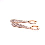 Elongated teardrop Diamond pave Earrings - ForeverJewels Design Studio 8