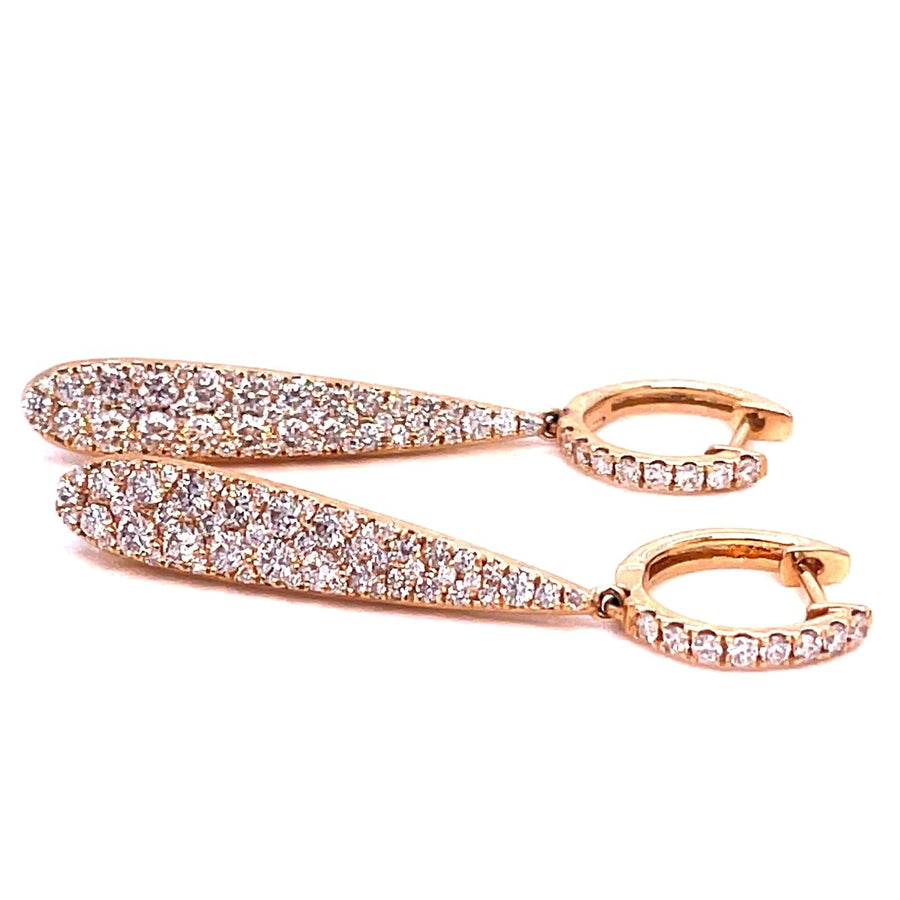 Elongated teardrop Diamond pave Earrings - ForeverJewels Design Studio 8