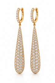 Elongated teardrop Diamond pave Earrings